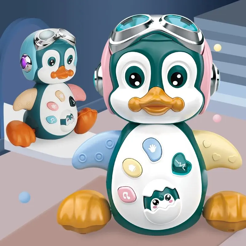 Baby Musical Penguin Toys Crawling Walking Moving Tummy Time Light Up giocattoli per neonati giocattoli per bambini apprendimento interattivo regalo per bambini