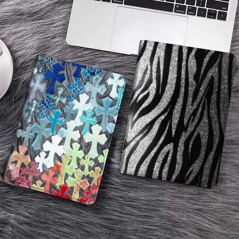 

Cartoon Cross Pattern Patch Tablet Case For Samsung Tab Galaxy S6 S11 A A7 A8 A9 A11 10.1 10.4 10.5 Plus Lite Gift