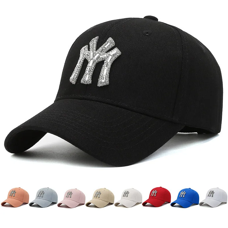 MY Luxury Diamond Gorra de béisbol para mujer, adecuada para todas las estaciones, gorra para deportes al aire libre, tendencia de moda para hombres, sombreros informales con lengua de pato