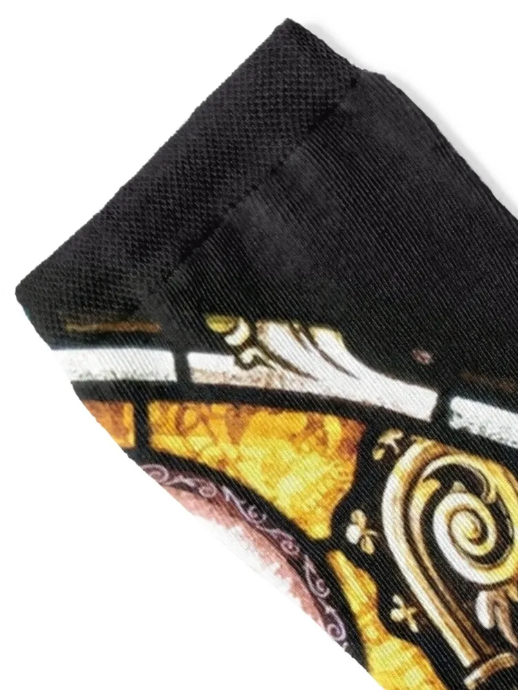 Saint Patrick Christian church glass celtic pattern decoration Ireland Vintage Medieval Irish HD High Quality Online Store Socks