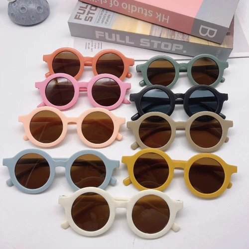 Imagen 2 del producto Gafas de sol para niños y niñas Lindas gafas de sol redondas con protección UV 400 para mujeres