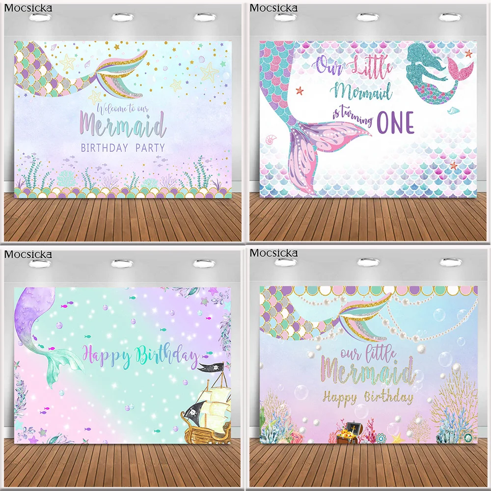 Mocsicka-赤ちゃんのシャワーのテーマ,ビニールの背景,写真のパーソナライズされた海のベッドの城,プリンセスの背景