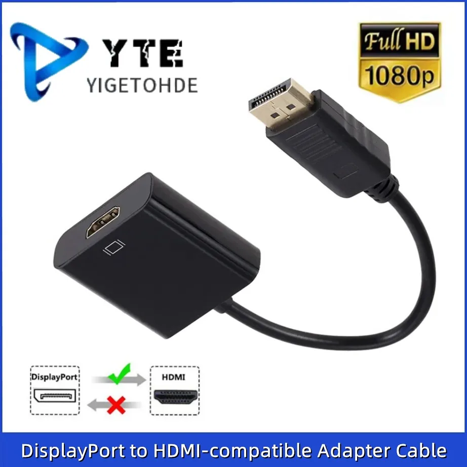 YIGETOHDE DisplayPort To HDMI-compatible Adapter DP Male To HDMI Female for Projector TV Laptop Computer  Adapter Converter