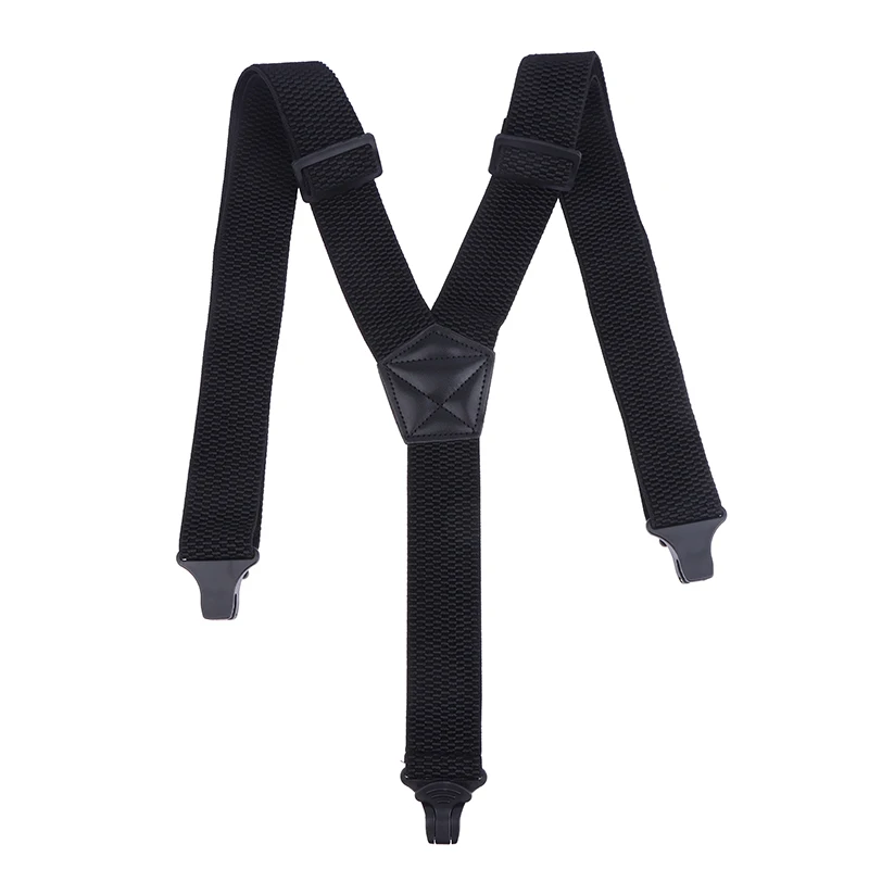 Heavy Duty Work Suspenders For Men Wide Y-Back With 3 Plastic Gripper Clasps Adjustable Elastic Trouser Pants Braces