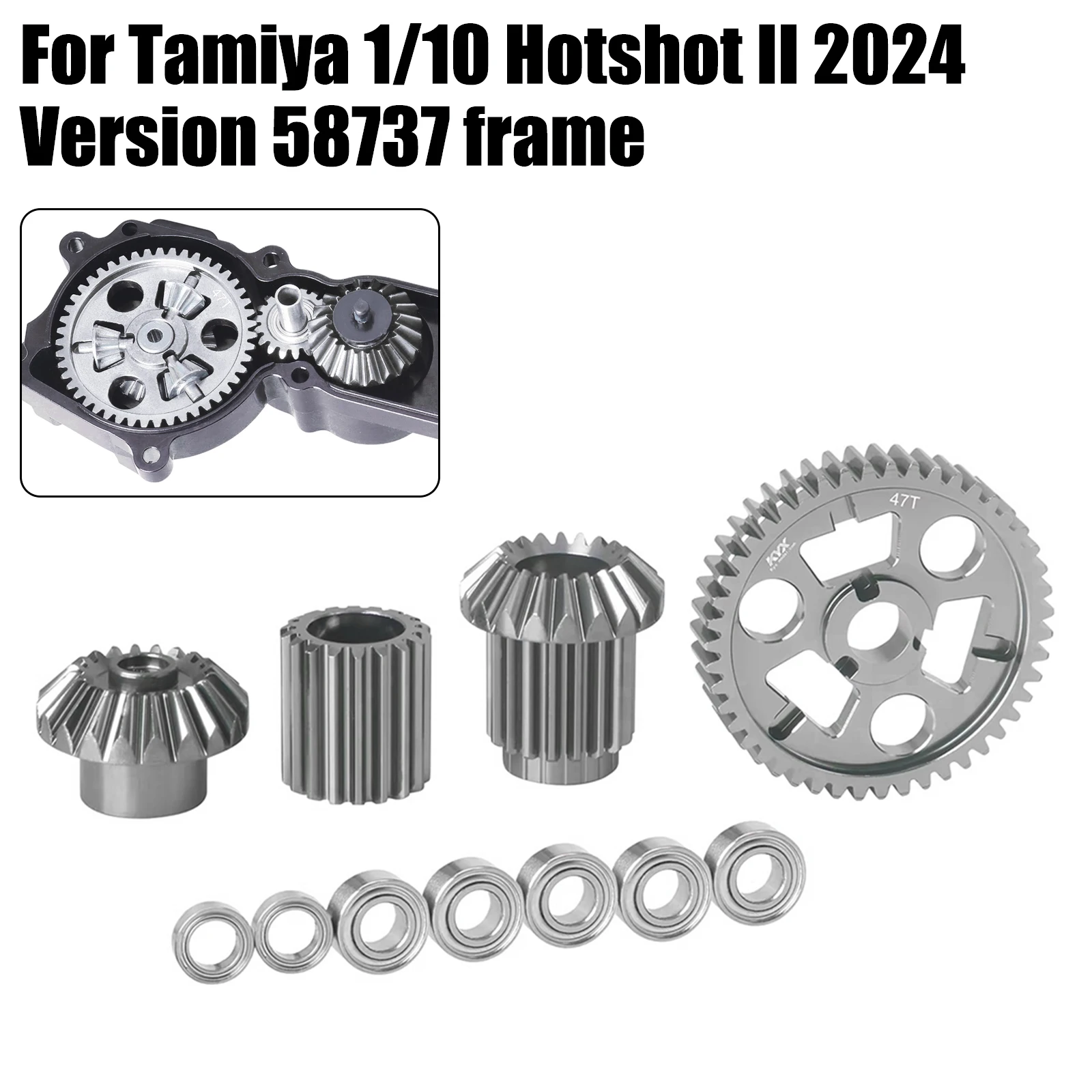 RC Metal Gear Front/Rear Gearbox Gear For Tamiya 1/10 Hotshot II 2024 4WD RC