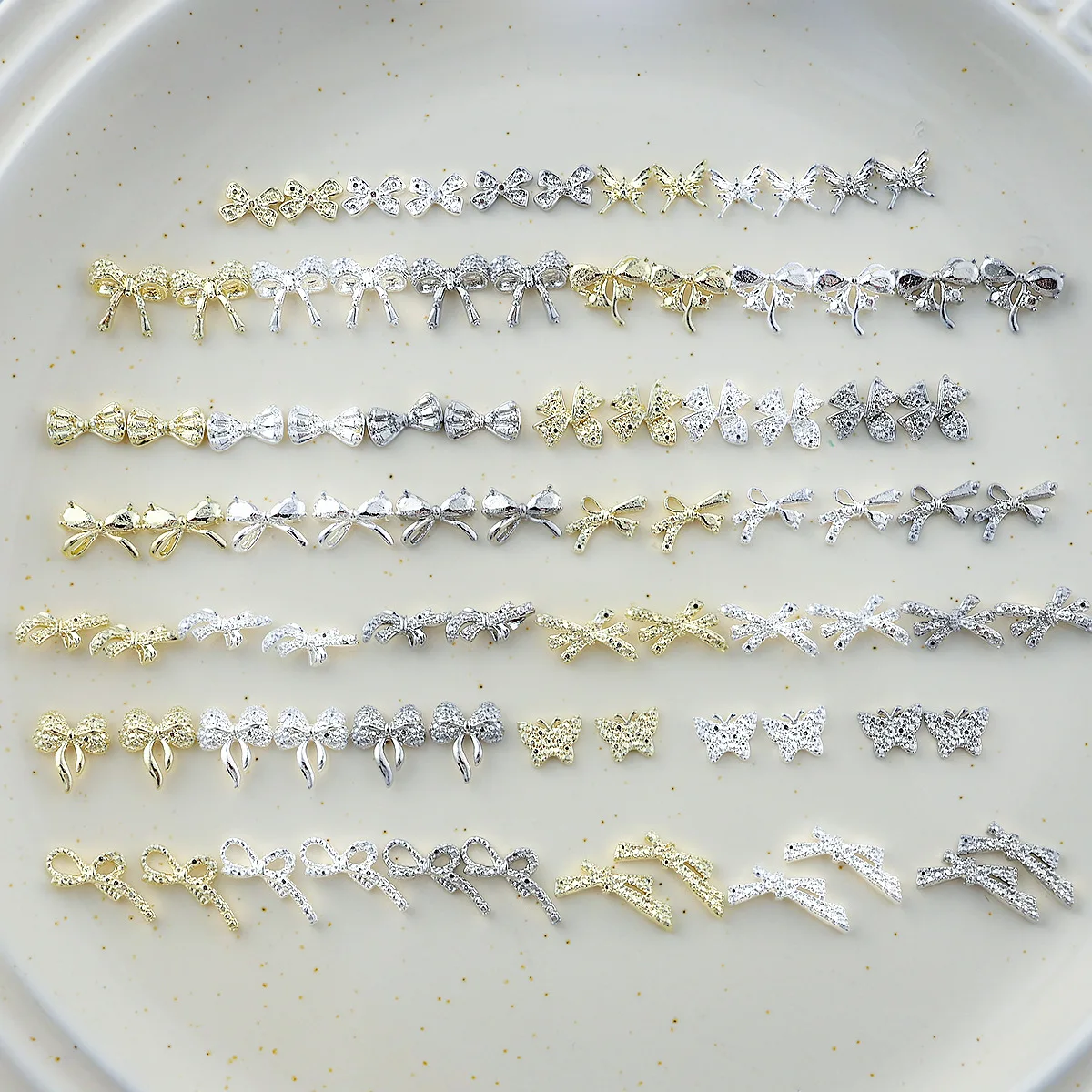 20PCS Goud Zilver 3D Metalen Nail Art Strikje Charms Strik Accessoires Voor Nagels Decoratie Manicure Decor Levert Materiaal