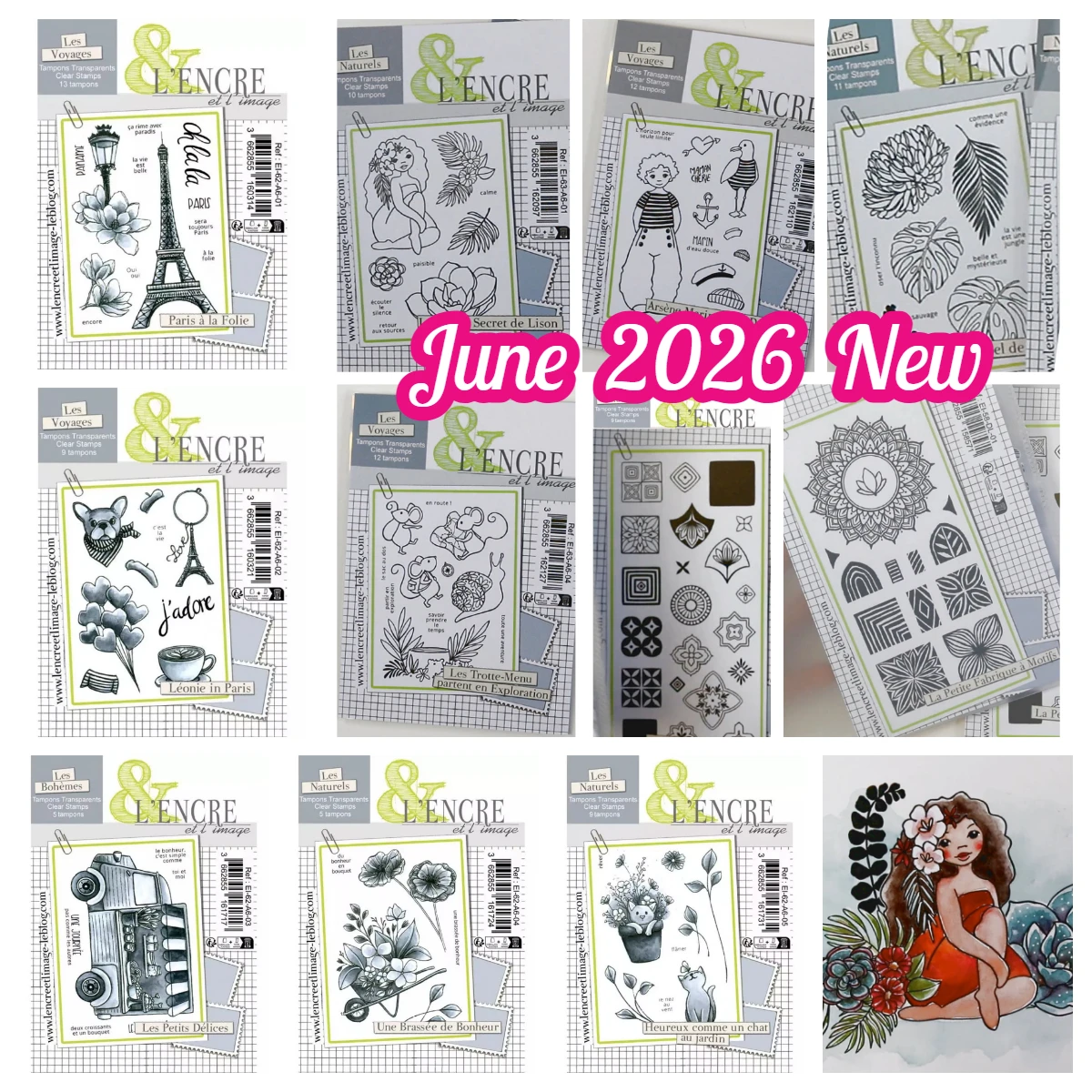 Les Essentiels Naturels Little Delights Feliz como um Gato no Jardim Carimbos Transparentes para Artesanato em Cartão e Scrapbook DIY Novo Junho 2026