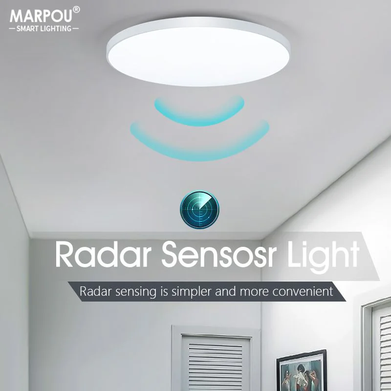 MARPOU Radar Sensor Light LED Modern Ceiling Lamp Auto Delay Motion Sensor 220V 15W20W40W50W Garden Outdoor Decorative Stairs