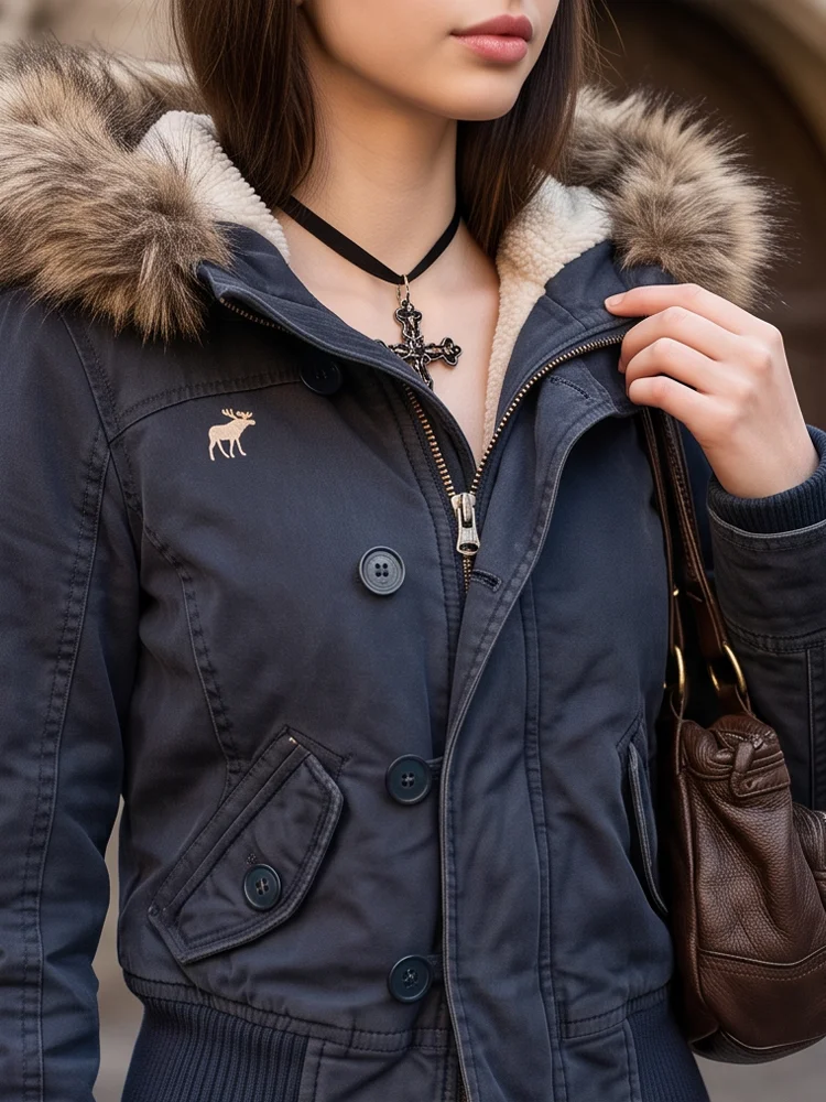 Ladies Brown Faux Suede Cropped Coat Fur Collar Button Down Pockets Jacket Fall Winter Party Streetwear Trendy Chic New Wear
