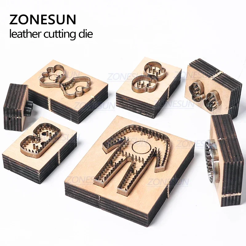 ZONESUN Customized Leather Cutting Die  DIY Key Ring Wooden Template Knife Punching Key Chain Cutting Mould Cutter Leather Tools