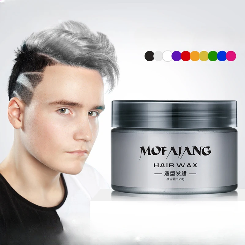 Color Hair Wax Styling Pomade Silver Grandma Grey Disposable Natural Hair Strong Gel Cream Hair Dye for Women Men 120g