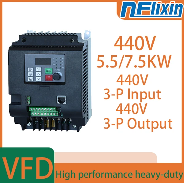 

2.2KW/4KW/5.5KW/7.5KW/11KW 440V Variable Frequency Drive Frequency Inverter Three-phase Motor Speed Control Soft Start