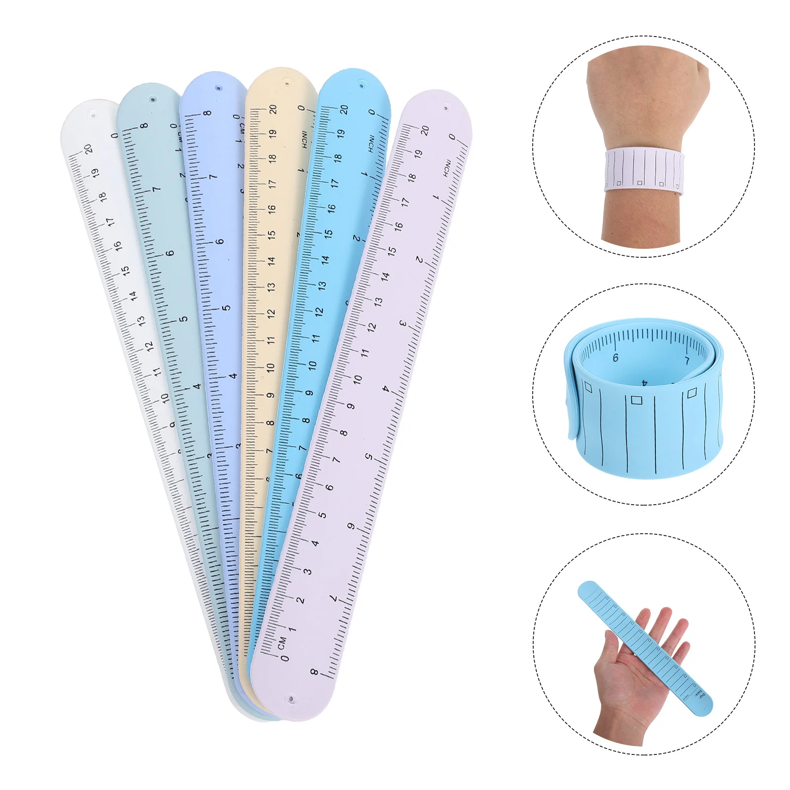 

6pcs Erasable Silicone Wristband Memo Slap Band Reusable Waterproof Reminder Bracelet Daily Planner Notepad Strap Adjustable