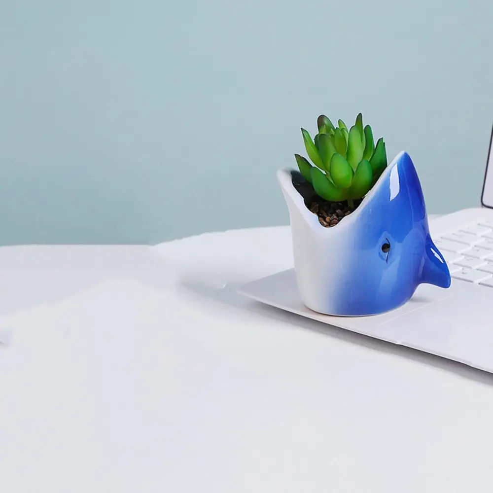 Bloemstuk Container Keramische Bloempot Cartoon Leuke Plantenpot met Basis Creatieve Hydrocultuur Bloemenhouder Succulent