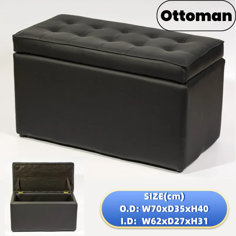 Custom Modern Synthetic Leather Storage Ottoman Stool for Apartment School Bedroom Dining Living Room Use-Multi-Purpose Bench