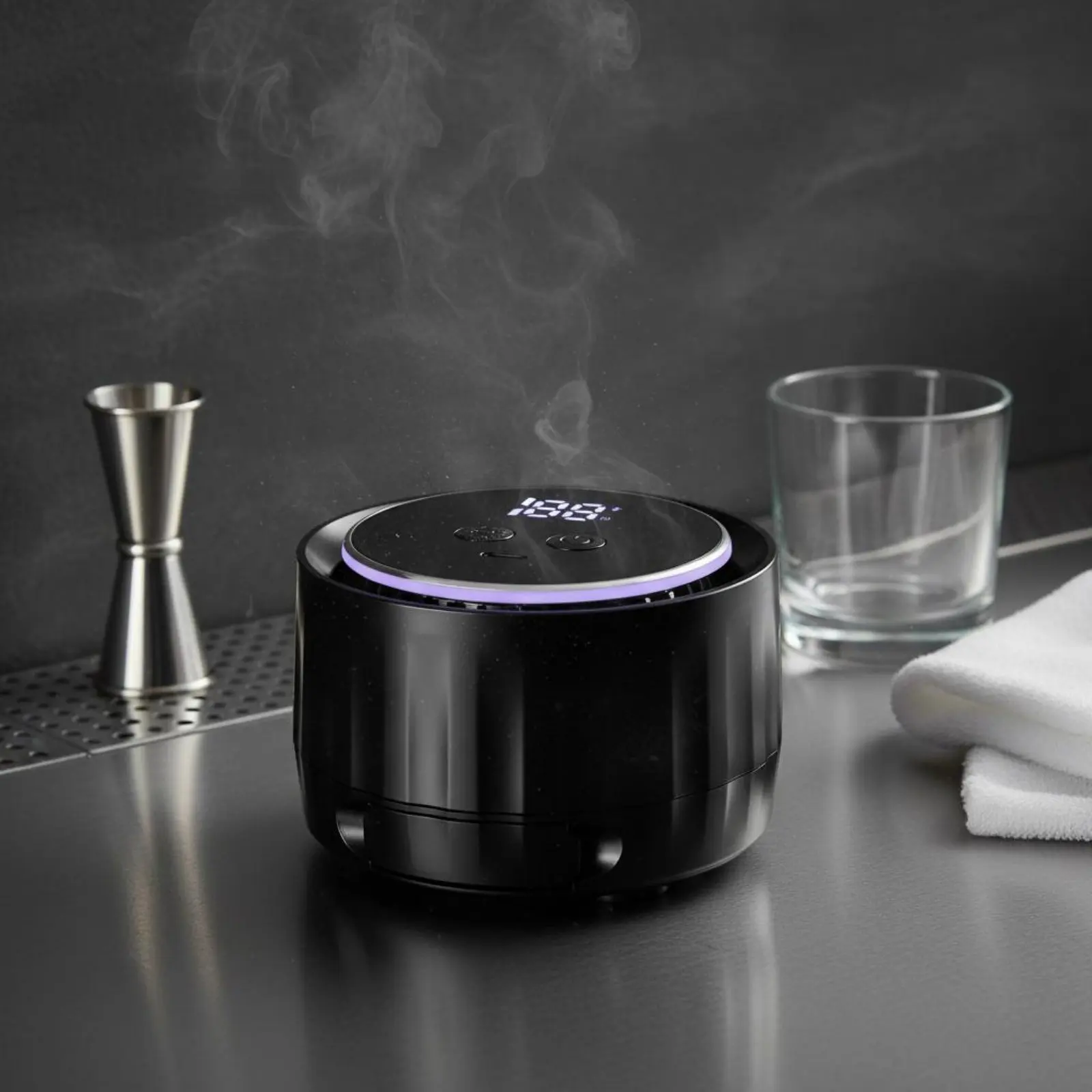 Mixed Drink Smoker Kit Easy to Use Mixed Drink Smoker Smoke Infuser Ambient Light Drink Accessory Digital Display for Bartenders