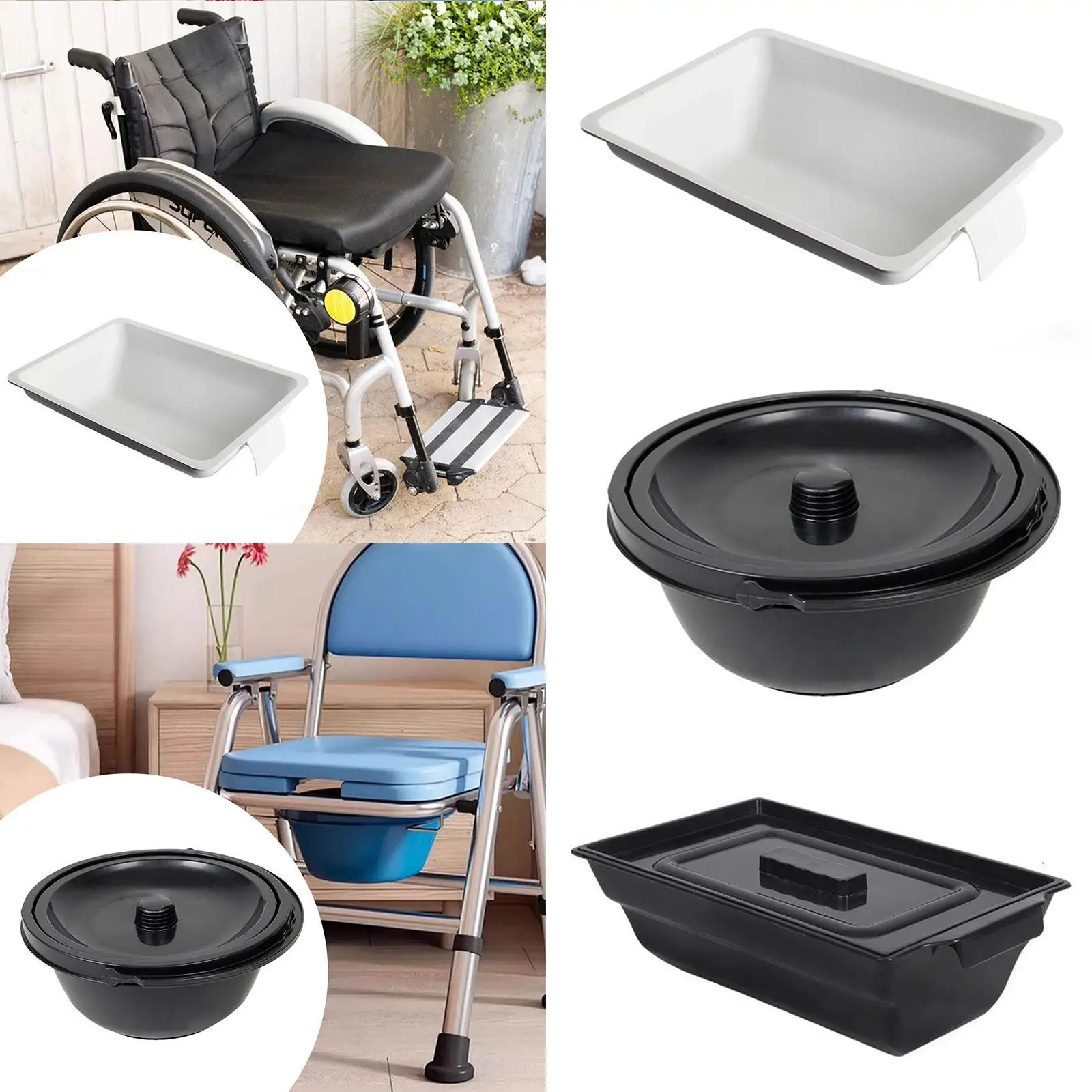 

Chamber Pot Toilet Container Portable Bedpan Potty Urinal Pot Bedside Commode