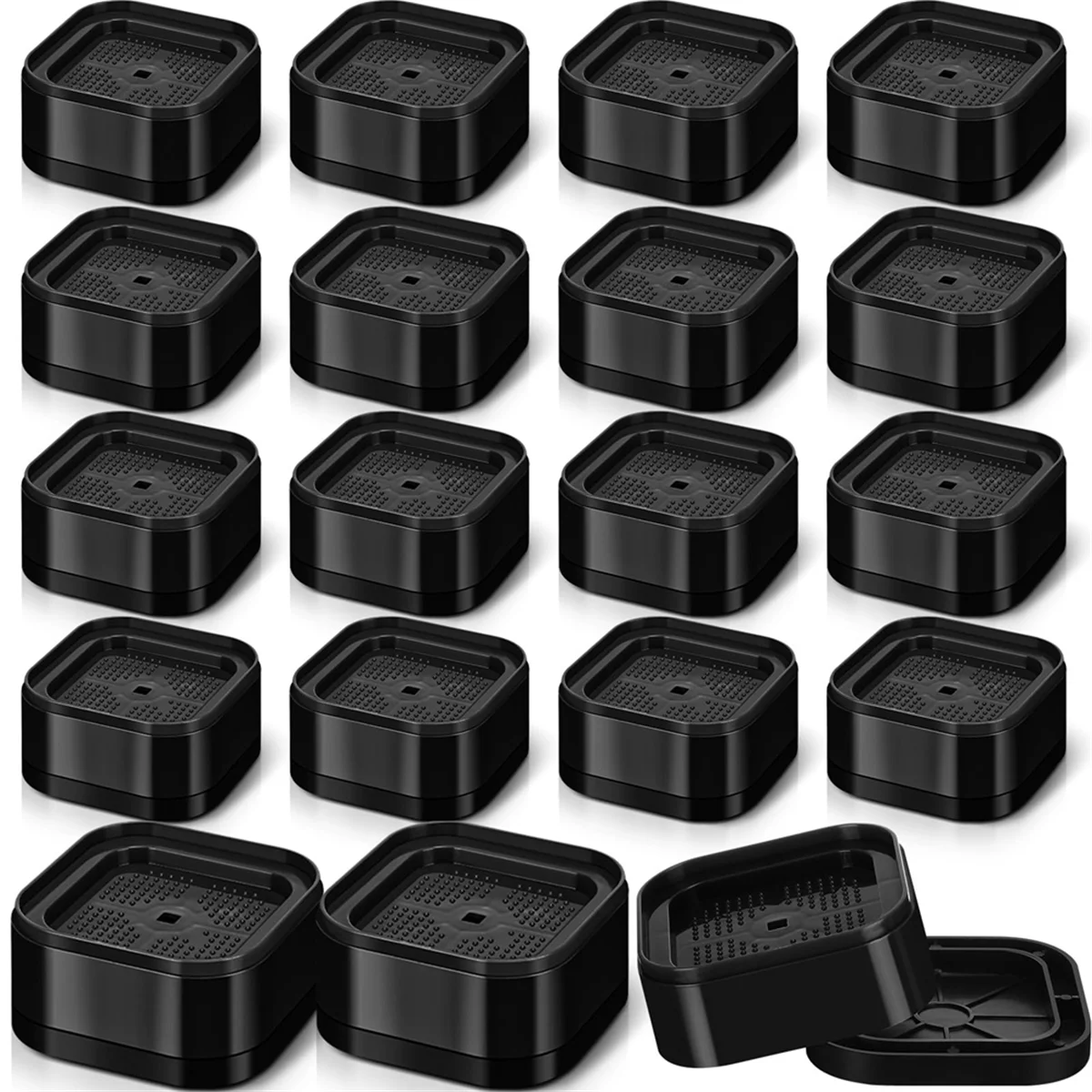 

AU35 Furniture Risers Adjustable Bed Risers 1.38In Stackable Heavy Duty Bed Lifts Risers Square Bed Raising Blocks 16 Pcs