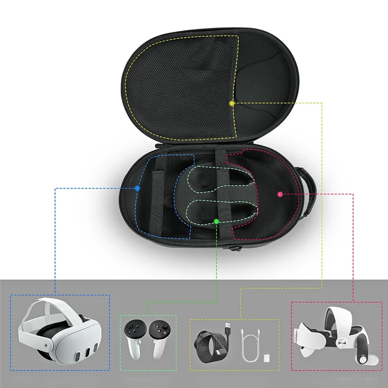 

Stylish-Storage Bag For Meta Quest 3 Portable EVA Hard Shell Box Travel Protective Carrying Case For Meta Quest3 VR Replacement