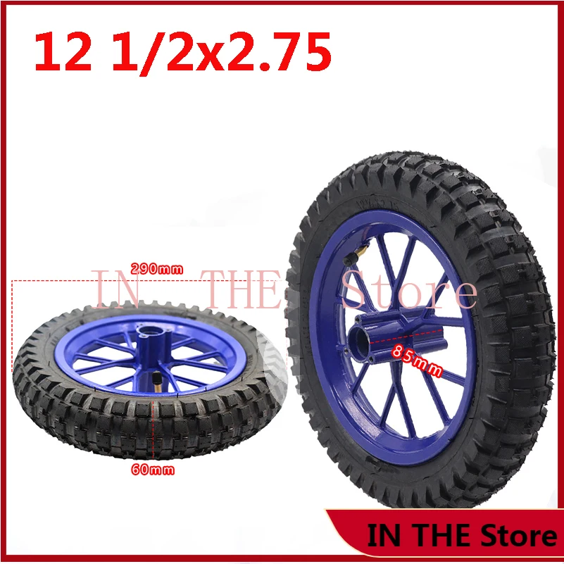 high quality12 1/2 X 2.75 Tire with Aluminum Wheel Hub for 12.5 Inch 49CC Dirt Bike MX350 MX400 Scooter  Red