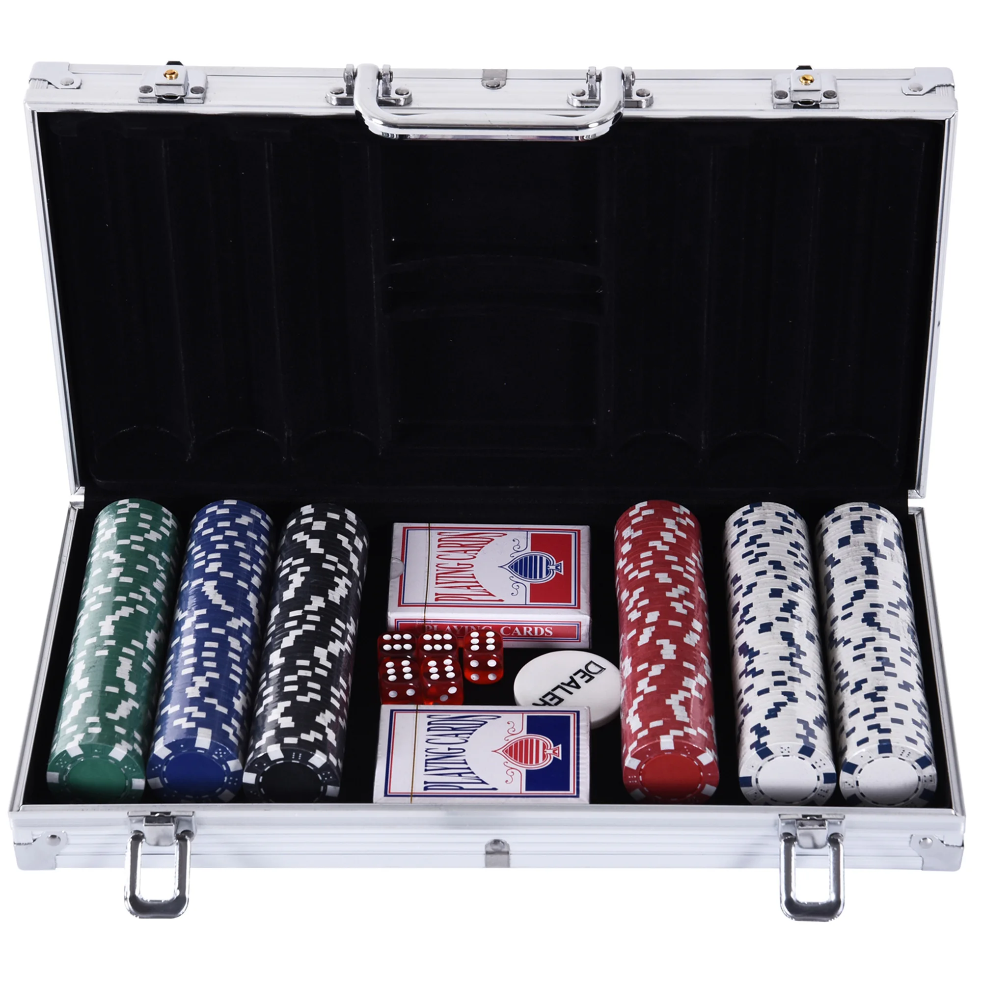 HOMCOM professional Poker briefcase with 300 chips game Set of Poker Casino