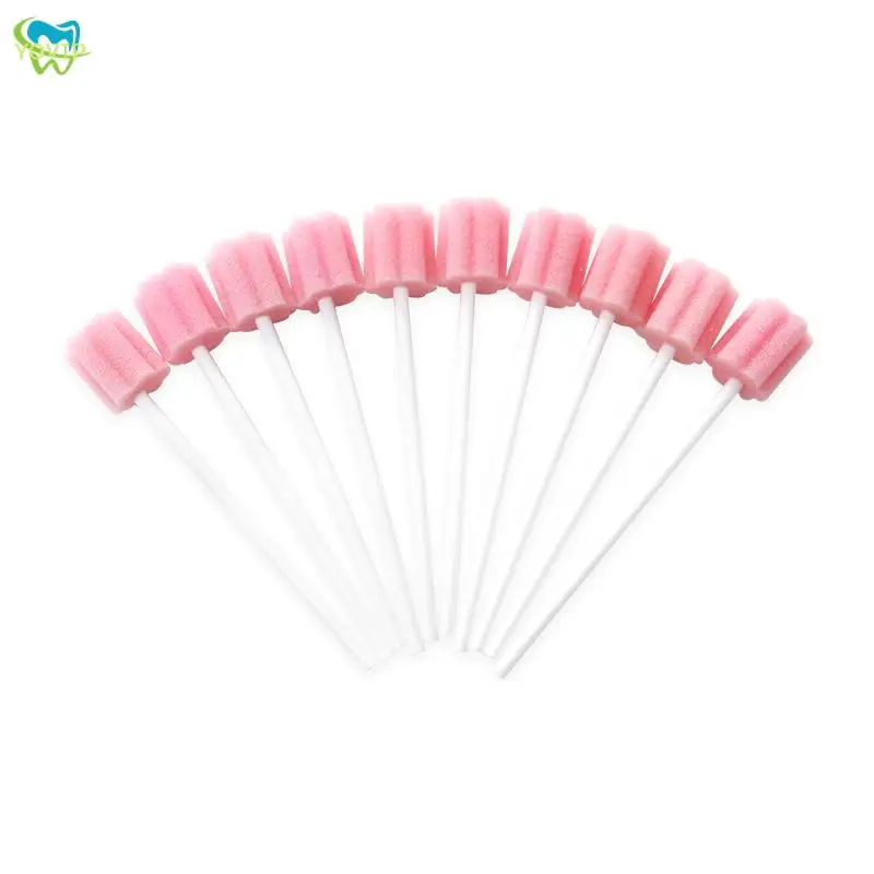 100pcs Disposable Cleaning Mouth Sponge Swab Tooth Cleaning Mouth Swabs With Stick Sponge Head Cleaning Swab For Oral Medical