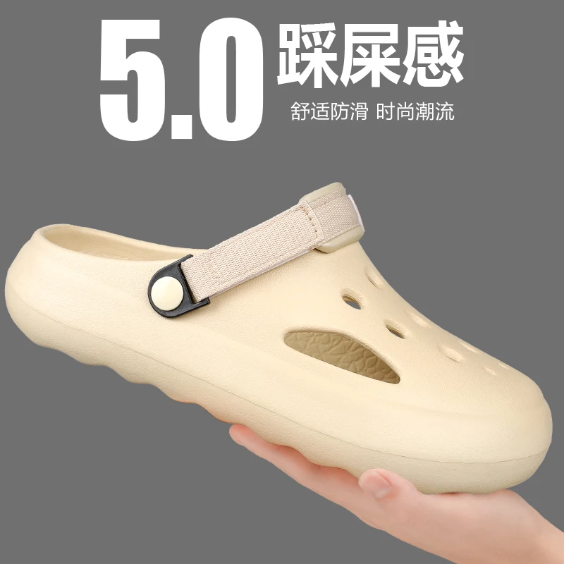 

Platform Thick Sole Clogs Cloud Cushion Soft Feel Hollow Out Casual Garden Shoes Non Slip Beach Home Fashion Slippers