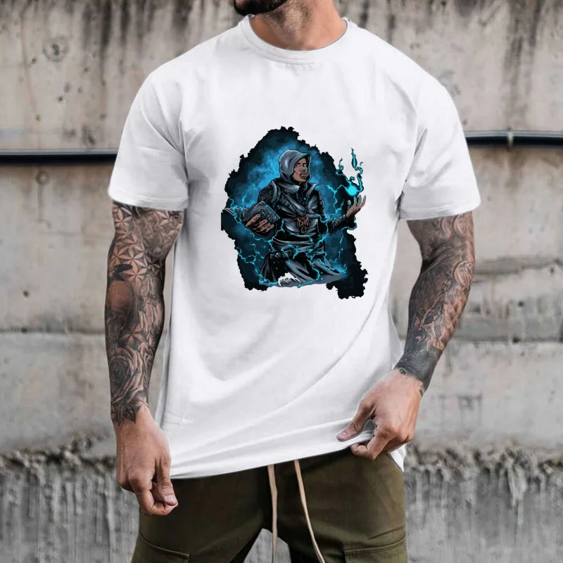Trendy Magical Wizard Lightning Print Heat - Transfer White Ink Iron - on, Suitable for T - shirts/Canvas Bags/Clothing,