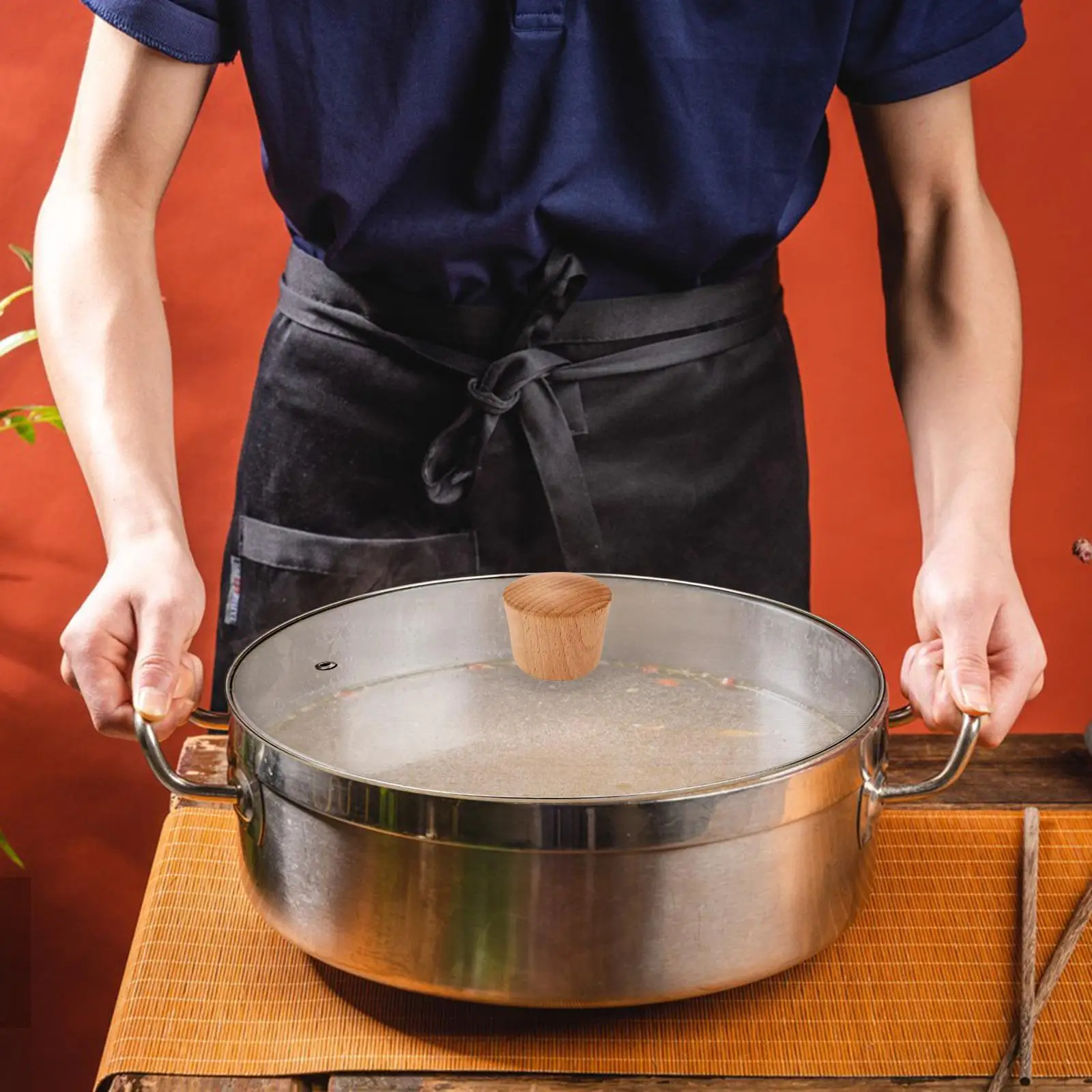 Kitchen Cookware Lids Knob Ergonomic Bakelite Wood Finish Handle for Non Stick Pans Offers