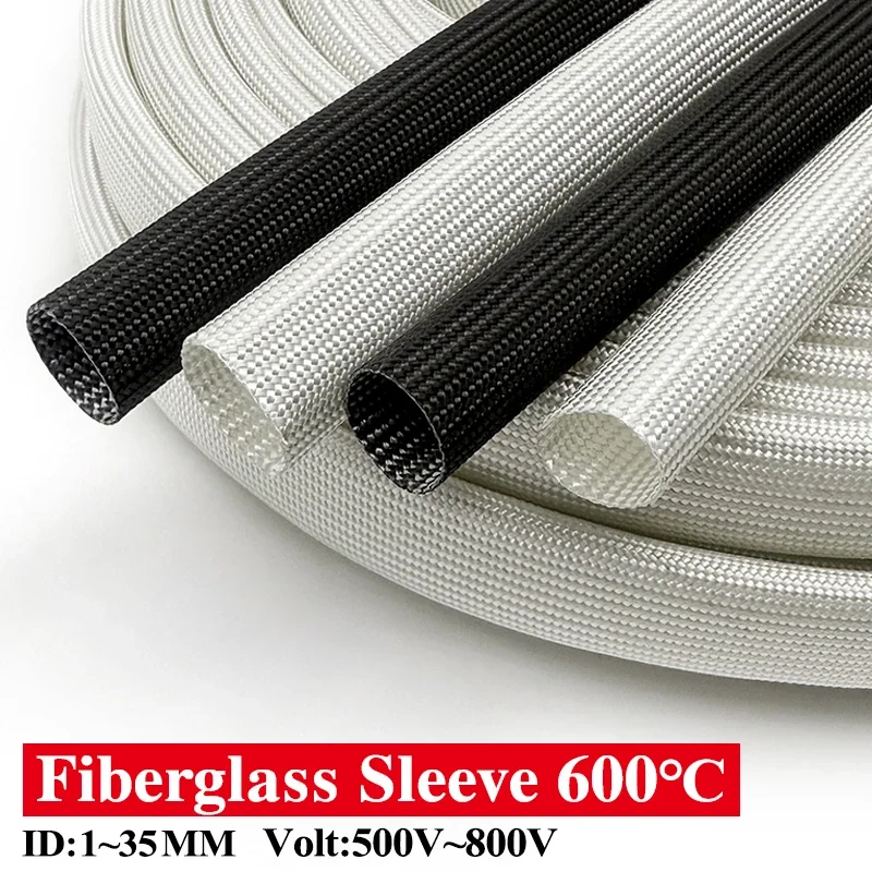 2/5/10m Fiberglass Sleeve 600Deg.C High temperature Flame Retardant Used for Appliance Wire Harness Cable Insulation Protection