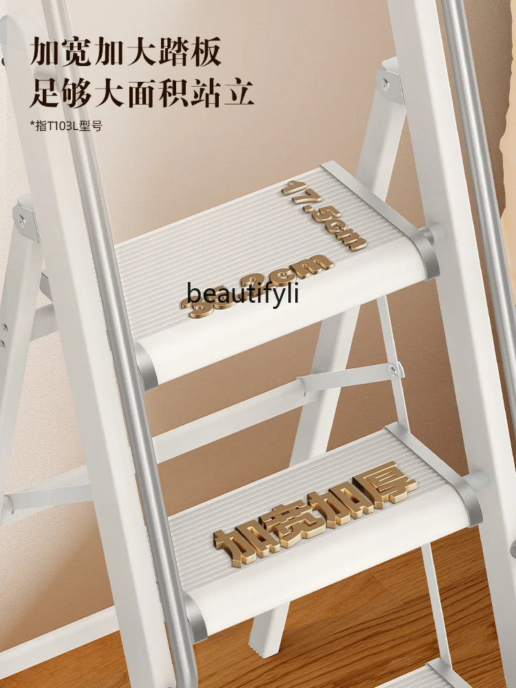 Folding Thickening Aluminum Alloy Lightweight Trestle Ladder Multi-Function Lifting Telescopic Step Stool Ladder