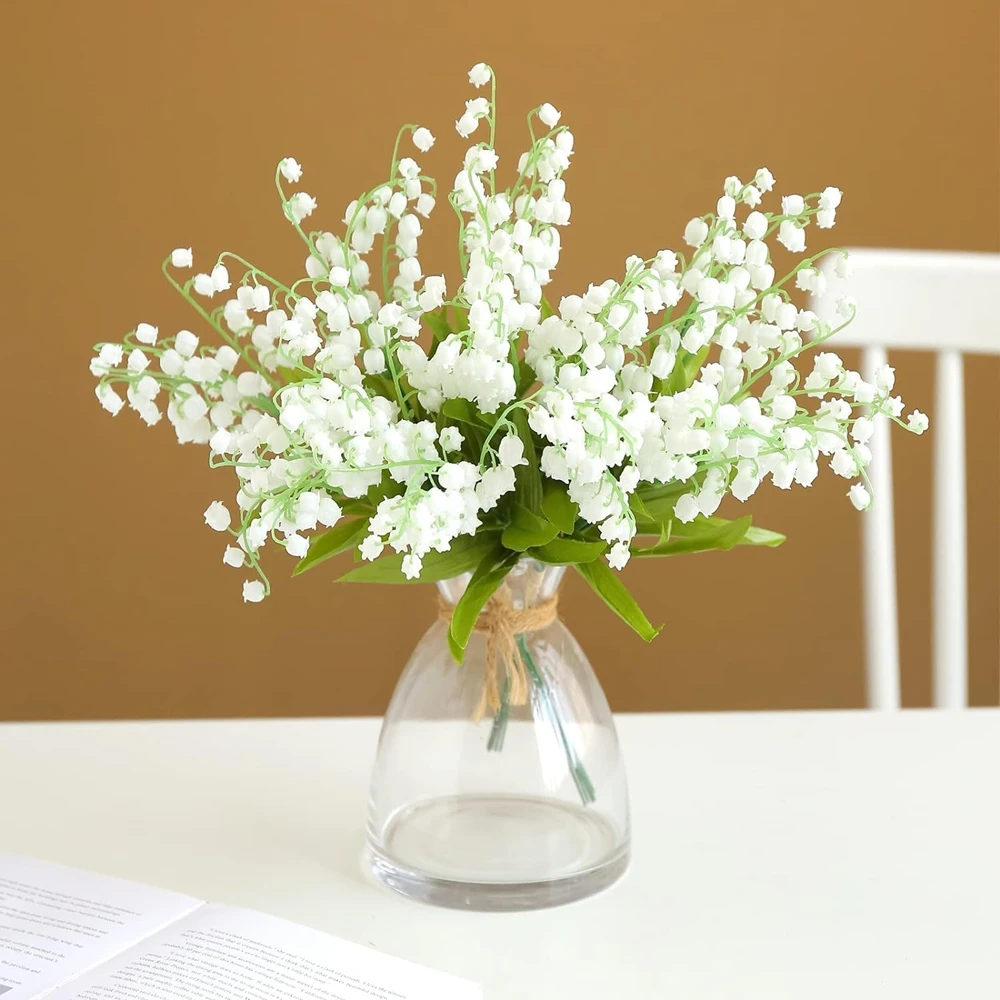 

6Pcs White Artificial Flowers Fake Plastic Handmade Letter Home Room Decorati Plant Wall Wedding Household Products Outdoor Prop