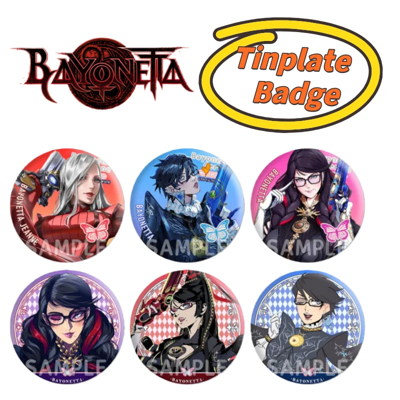 Bayonetta Jeanne Balder High Color Value Cartoon Tinplate Badge Animation Peripheral Clothes Brooch Schoolbag Decorative Gift
