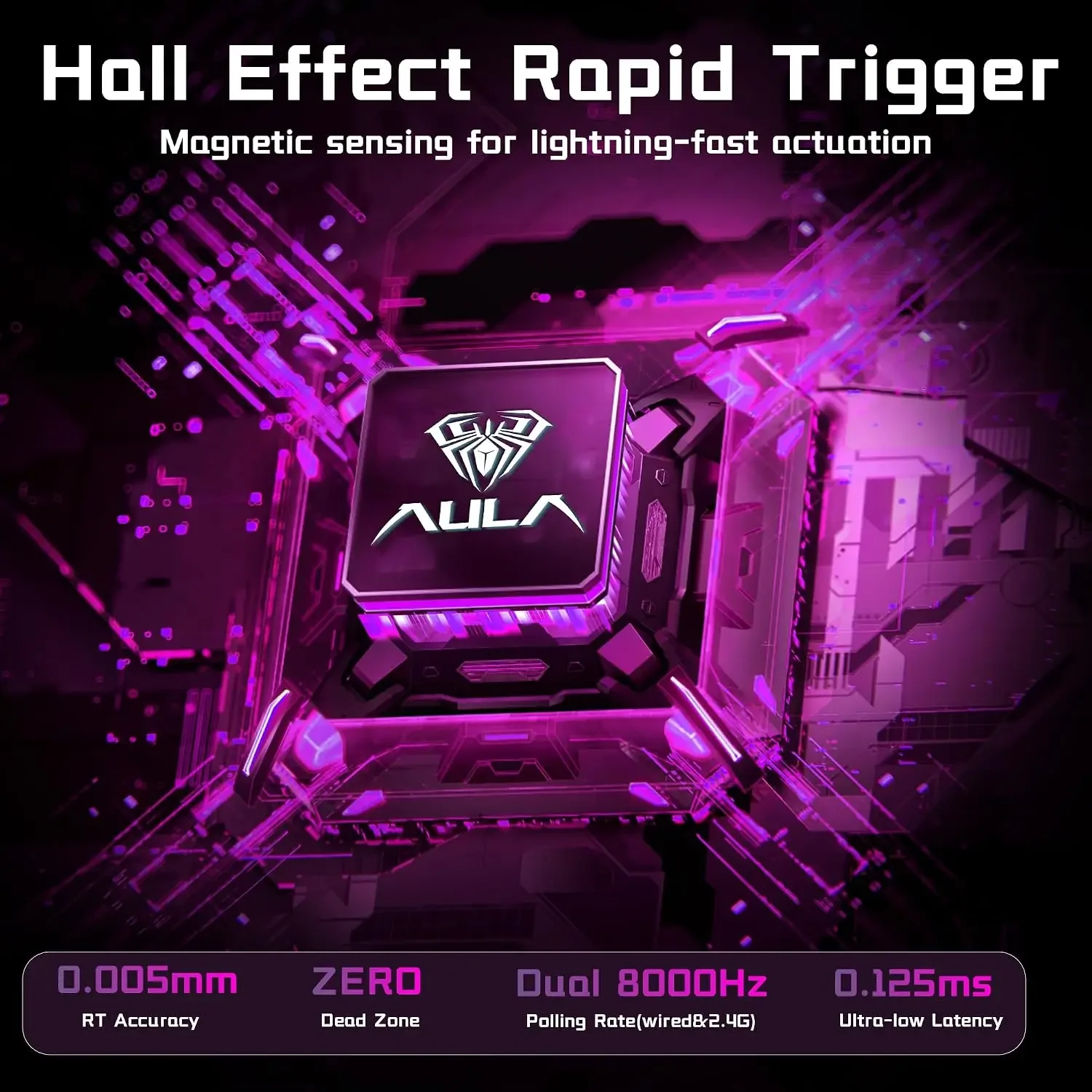 Aula Hero68 XS Hall Effect Magnetic Gaming Keyboard 60 Percent Wireless Keyboard Tri Mode BT5.3 2.4G Wired Rapid Trigger 0.005m - view 3