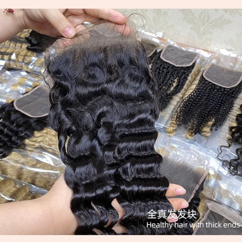 5*5 Lace Closure Deep Wave Natural Color Human Hair Block 12-20 Inch Brazilian Virgin Remy 180% Density 100% Unprocessed