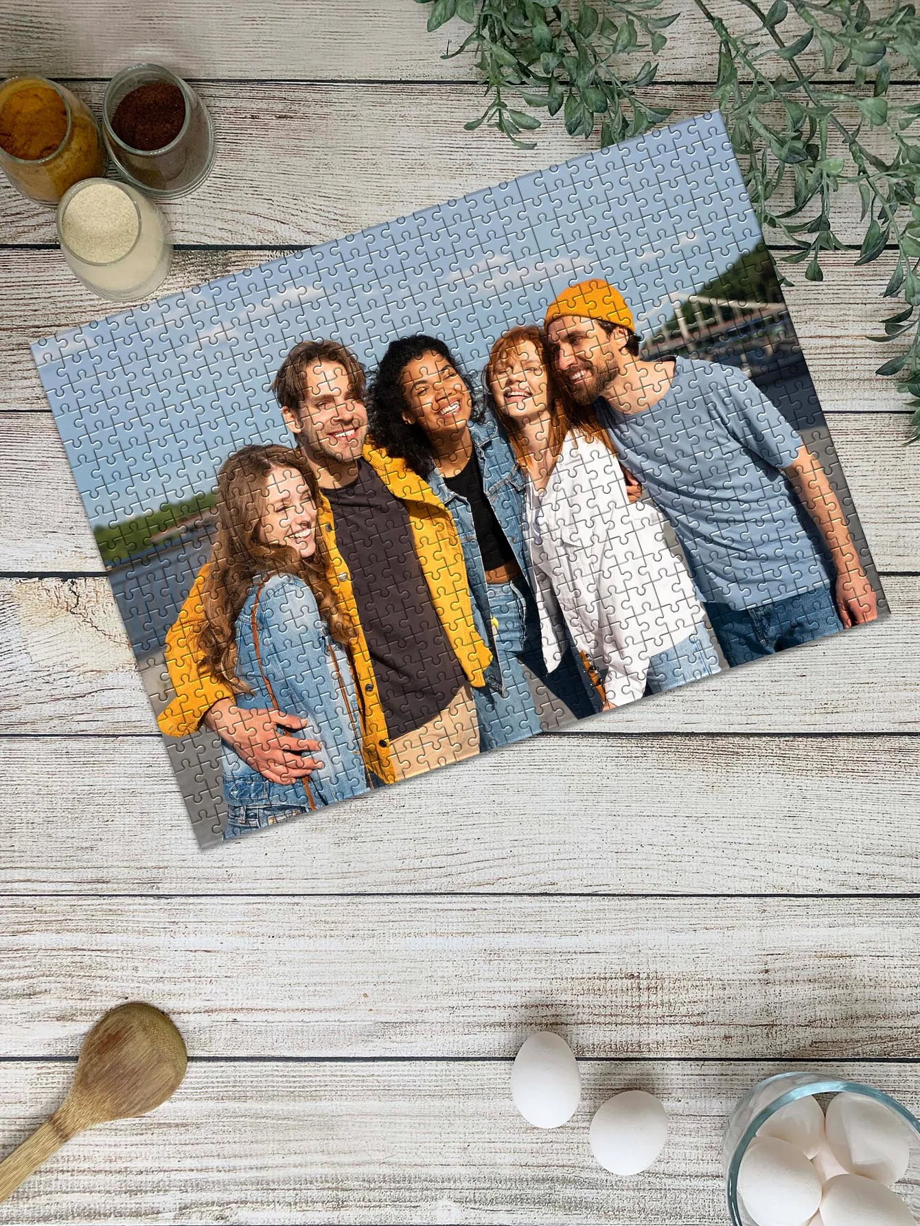 Lovely A warm family Custom Photo Customizable Picture Custom DIY Personalised Photo Portrait Puzzles boyfriend Gift
