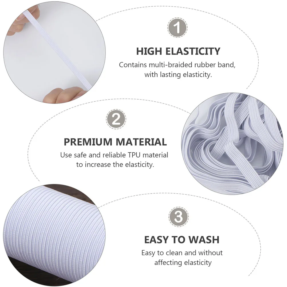 

1 Roll Of Underwear Elastic Band Wide Flat High Elasticity For Garment Sewing Diy Craft Accessories Waistband Cord