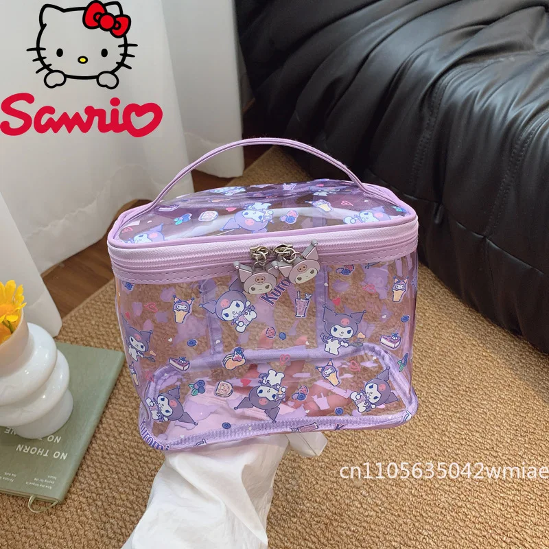 2025 New Transparent Makeup Bag Fashionable High Quality Handheld Toilet Bag Cartoon Lightweight Travel Item Storage Bag