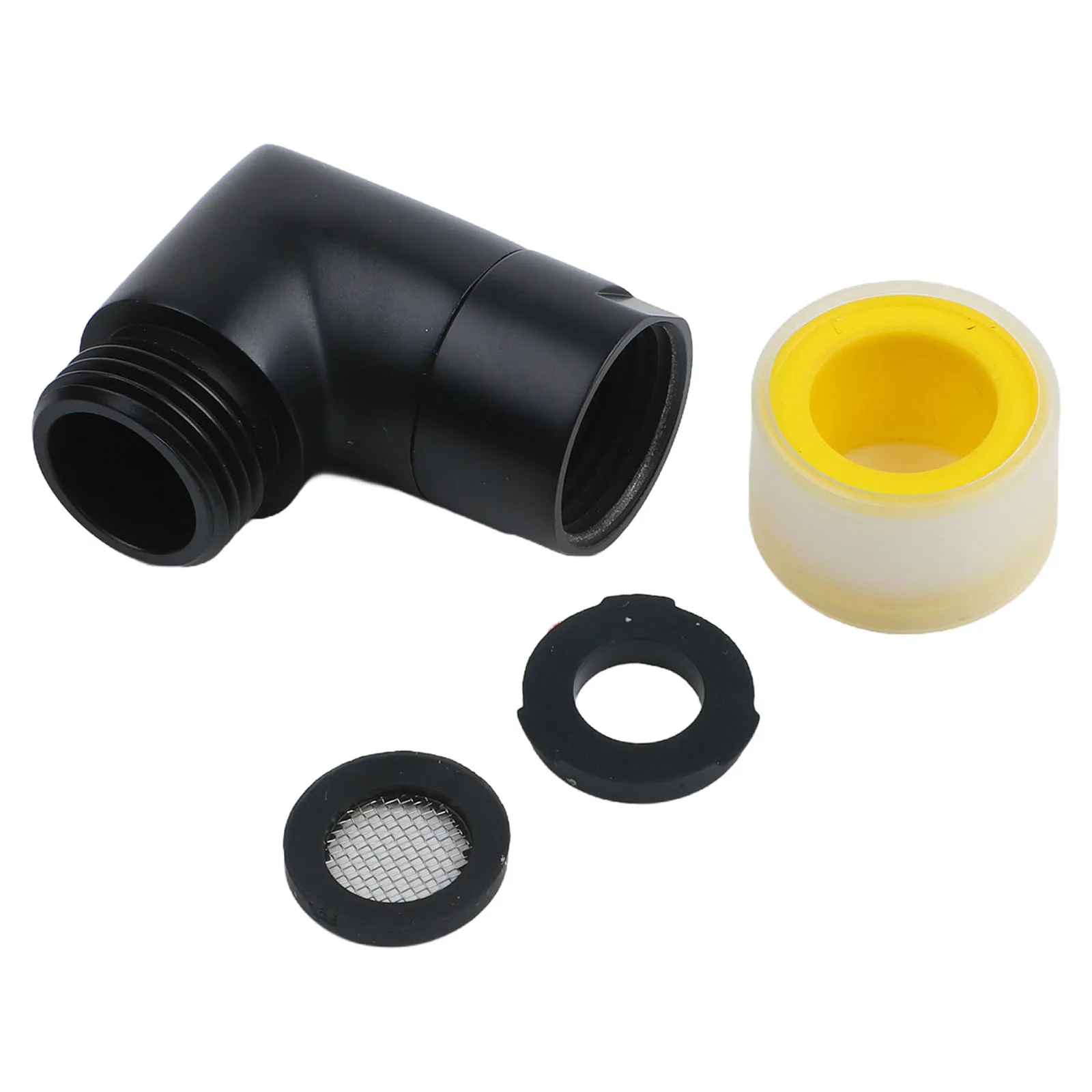 G1/2 Hand Shower  Top Spray Elbow Black  Angle Female  Thread  And Male Thread 90° Shower Head Connector Elbow Adapter