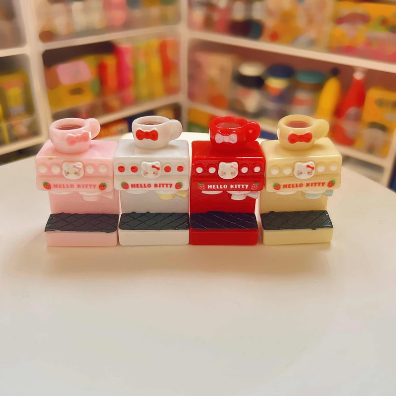 

1set Miniature Dollhouse Coffee Maker Plastic Cartoon Coffee Machine Model Doll Home Decorations Girls