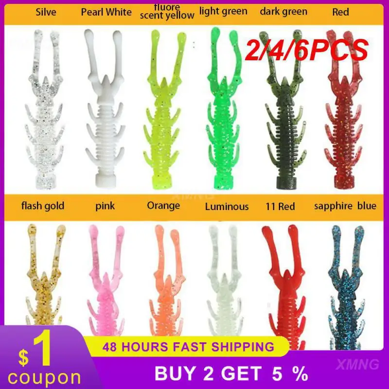 2/4/6PCS Bionic Soft Bait Bass Fishing Accessories 2 Inch 3 Inch Floating Water  Bait Tear-resistant Fishing Gear 5cm