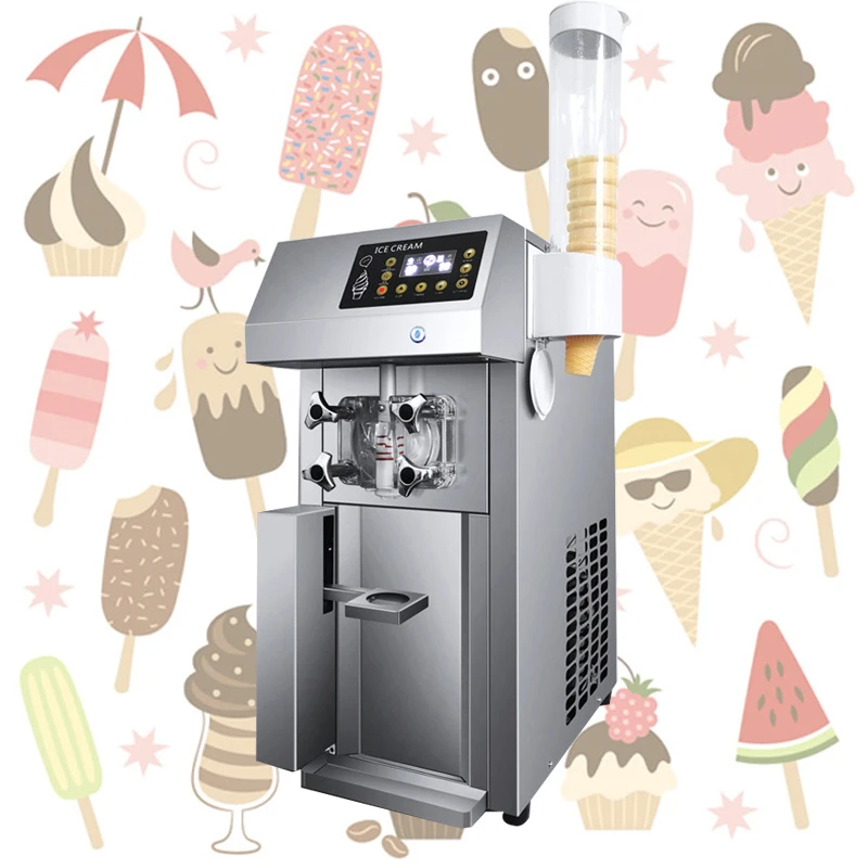 Popular Countertop single flavor soft serve ice cream machine Coffee shop Bar yogurt soft ice cream machine Fully automatic