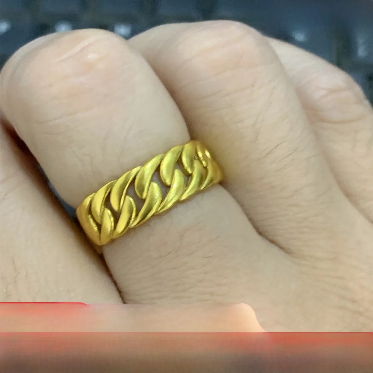 adjustable-24k-gold-plated-silver-ring-for-men-wealth-and-happiness-character-ring-dad-gift-fashionable-minimalist-jewelry