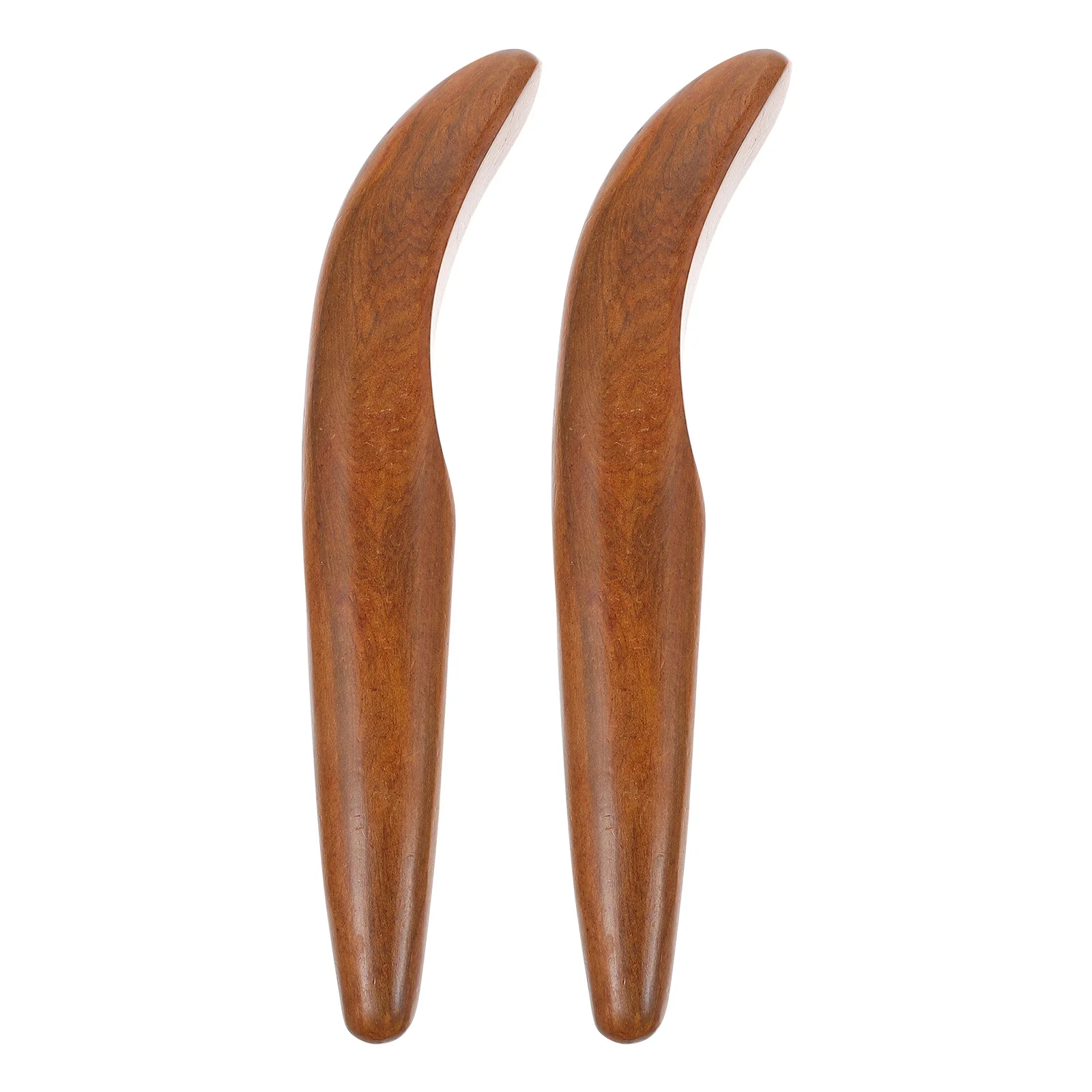 

2pcs Wooden Massage Sticks Light Brown Acupoint Tool For Body Foot Hand Gua Sha Scraping Lymphatic Massaging Instrument
