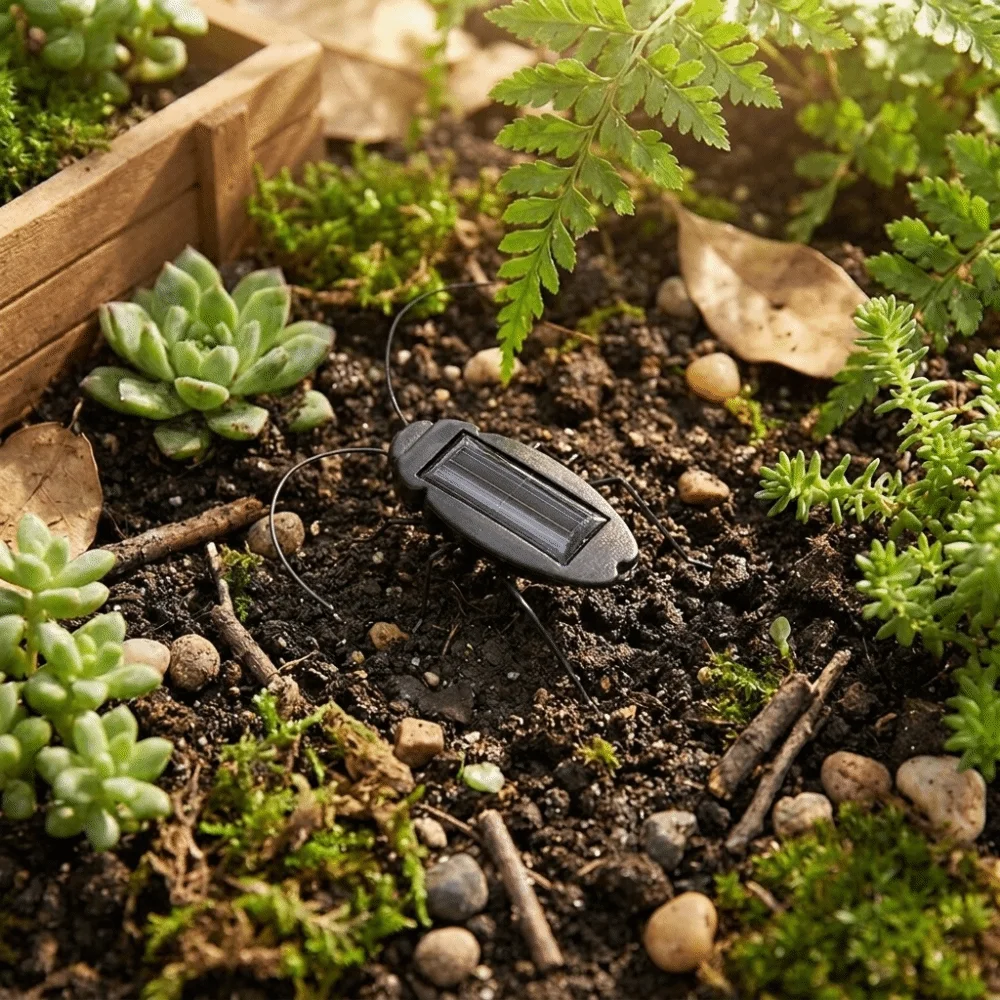 Halloween Gift Mini Solar Cockroach Creative Simulation Solar Insect Funny Moving Decorative Funny Moving