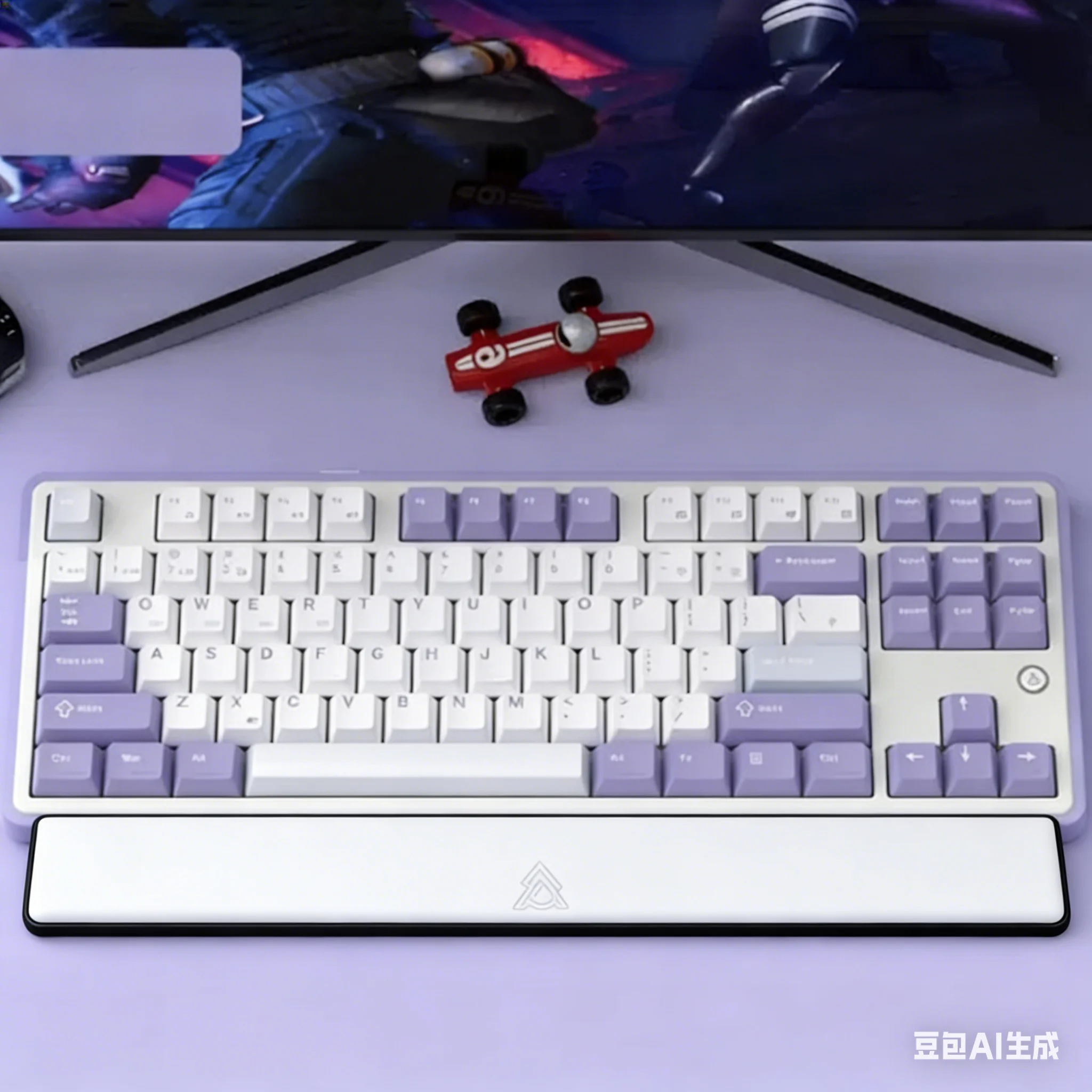Repose-poignet pour clavier de jeu AJAZZ - Repose-poignet pour clavier mécanique 87 touches, 96% des claviers, support ergonomique en cuir pour clavier