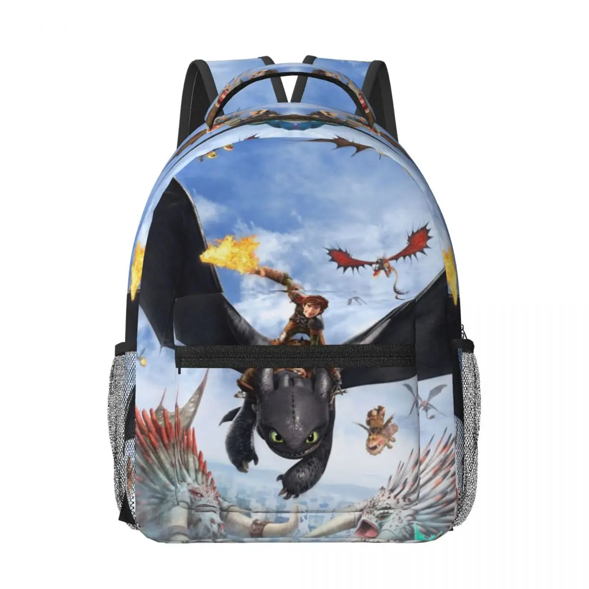 How To Train Your Dragon Printed Lightweight Casual Schoolbag For School, Outdoor, Shopping, Office 17in