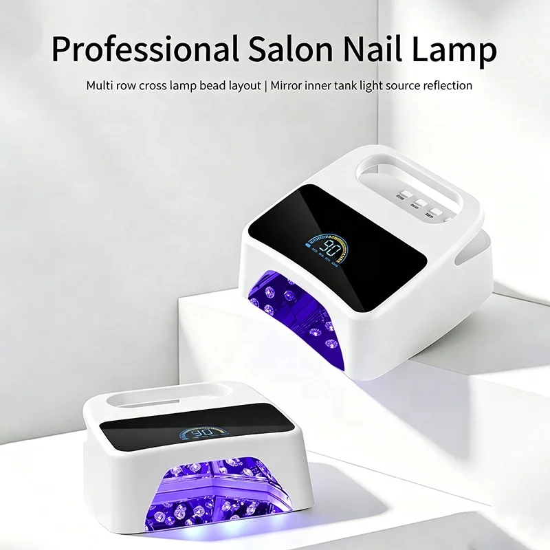 72W Cordless UV Manicure Dryer LED Nail Lamp 395nm 36PC Beads Rechargeable Fast Curing Light with Individual Thumb Slot