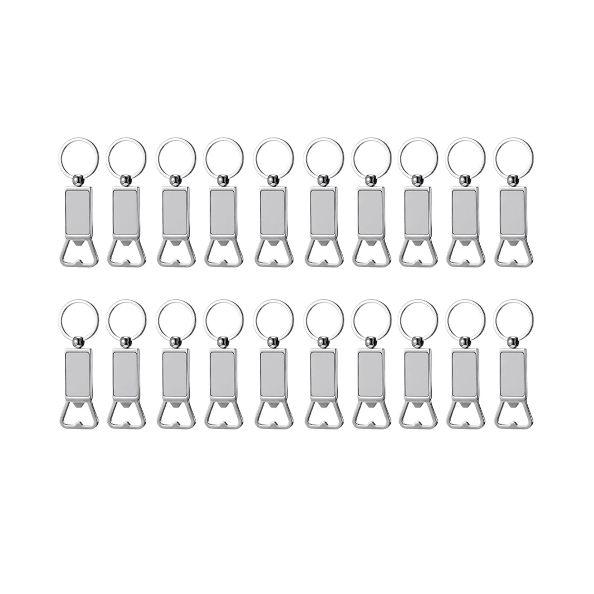 

20PCS Sublimation Blanks Keychains Metal Bottle Opener Blank Key Rings Gift for Your Boyfriend, Husband, Father