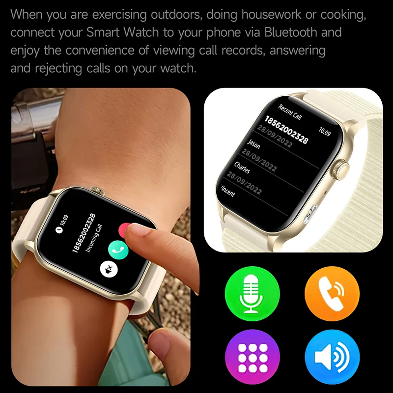 

GEJIAN Smartwatch Supports AI Voice Assistant 5.2 Bluetooth calling Function 340mAh Capacity Heart Rate Monitoring Smartwatch